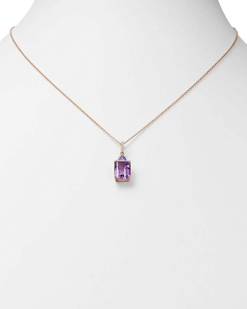 Amethyst & Tanzanite Pendant Necklace in 14K Rose Gold, 18" - Exclusive 商品