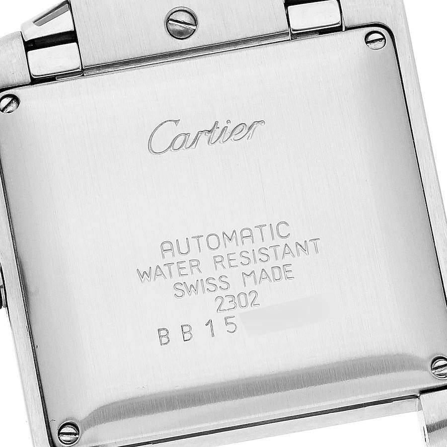 Cartier Silver 18k Yellow Gold And Stainless Steel Tank Francaise W51005Q4 Automatic Men's Wristwatch 28 mm商品第5张图片规格展示