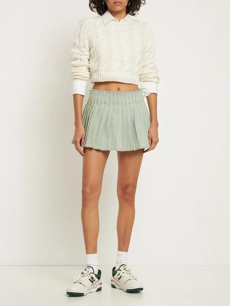 商品AMI|Pleated Cotton Denim Mini Skirt,价格¥1528,第1张图片