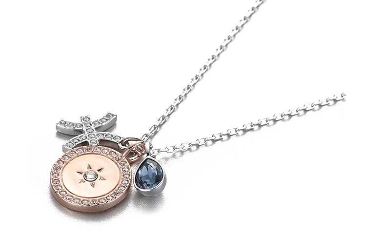 商品[国内直发] Swarovski|施华洛世奇 Zodiac 十二星座项链 双鱼座 女款 蓝色,价格¥514,第7张图片详细描述