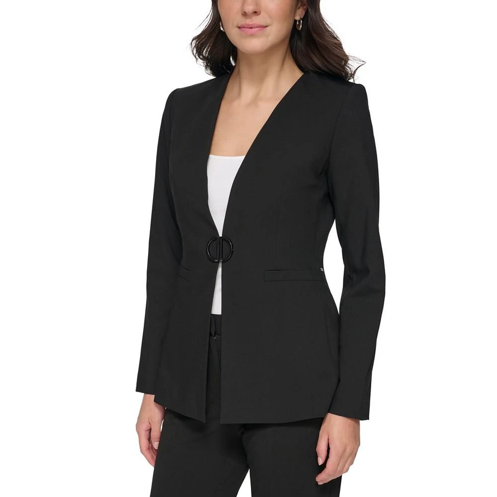 商品DKNY|Petite Collarless Hardware Blazer, Created for Macy's,价格¥312,第3张图片详细描述