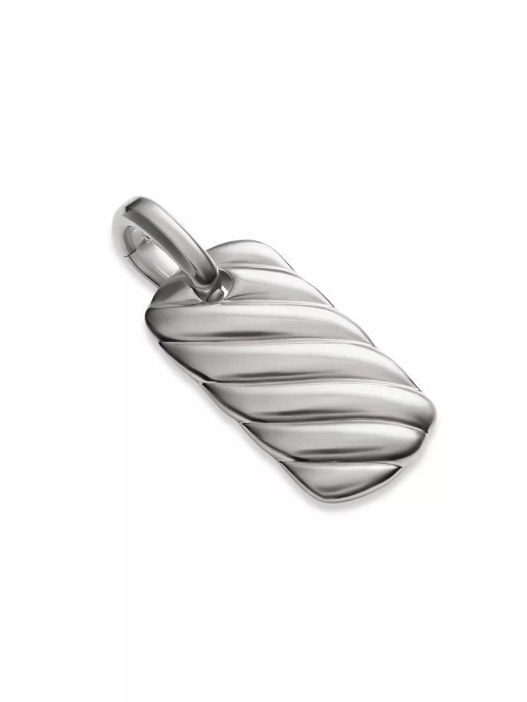 商品David Yurman|Petite Sculpted Cable Tag in Sterling Silver, 24MM,价格¥1874,第2张图片详细描述