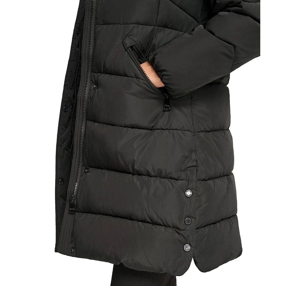 商品Calvin Klein|Women's Faux-Sherpa Collar Hooded Stretch Puffer Coat, Created for Macy's,价格¥1098,第5张图片详细描述