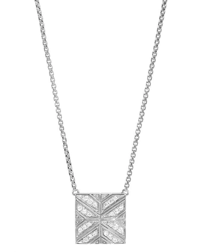 商品John Hardy|Sterling Silver Modern Chain Diamond Square Pendant Necklace, 16",价格¥3351,第1张图片