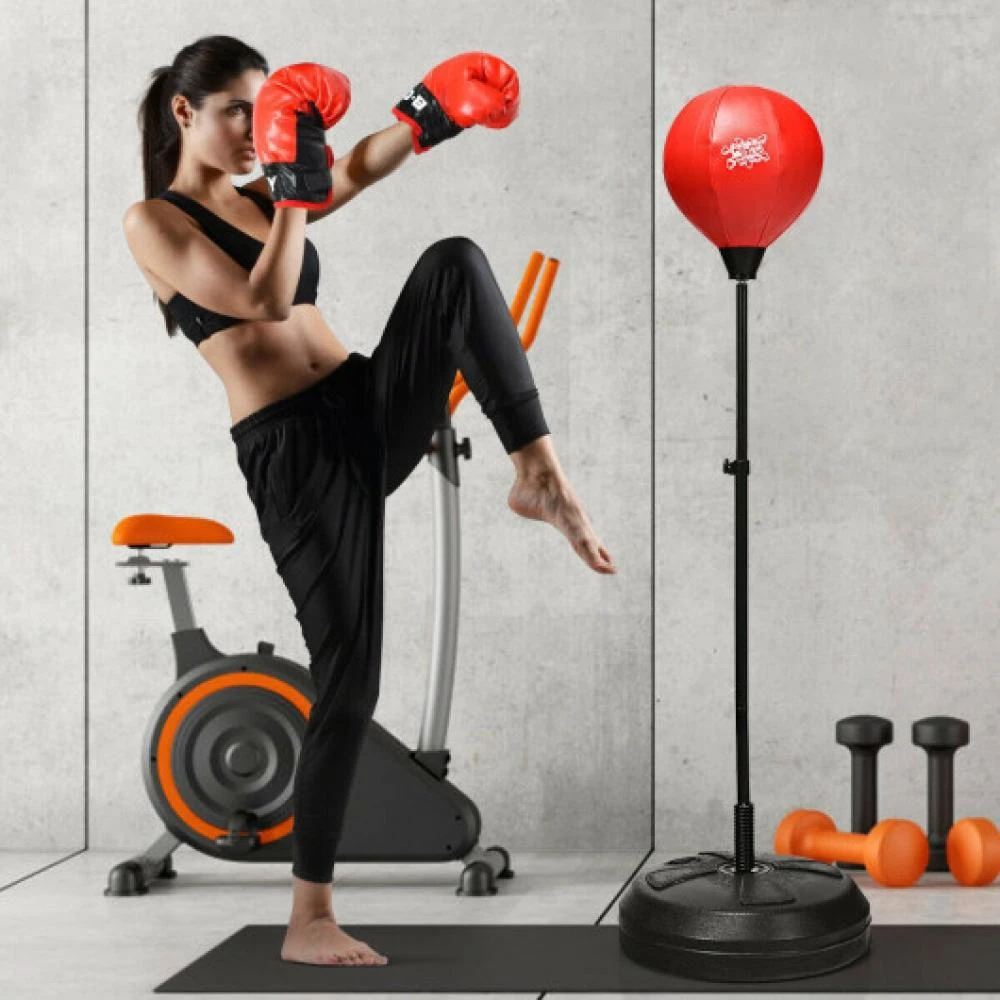 商品Hivvago|Adjustable Height Punching Bag with Stand Plus Boxing Gloves for Both Adults and Kids,价格¥597,第1张图片