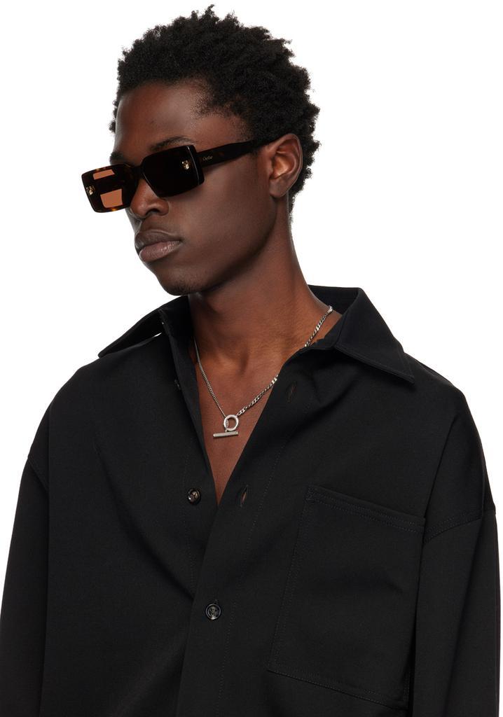 商品Cartier|Tortoiseshell Rectangular Sunglasses,价格¥5611,第6张图片详细描述