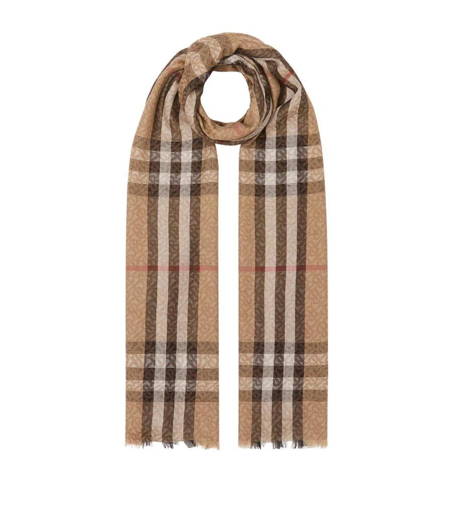 商品Burberry|Wool-Silk Vintage Monogram Scarf,价格¥3908,第1张图片