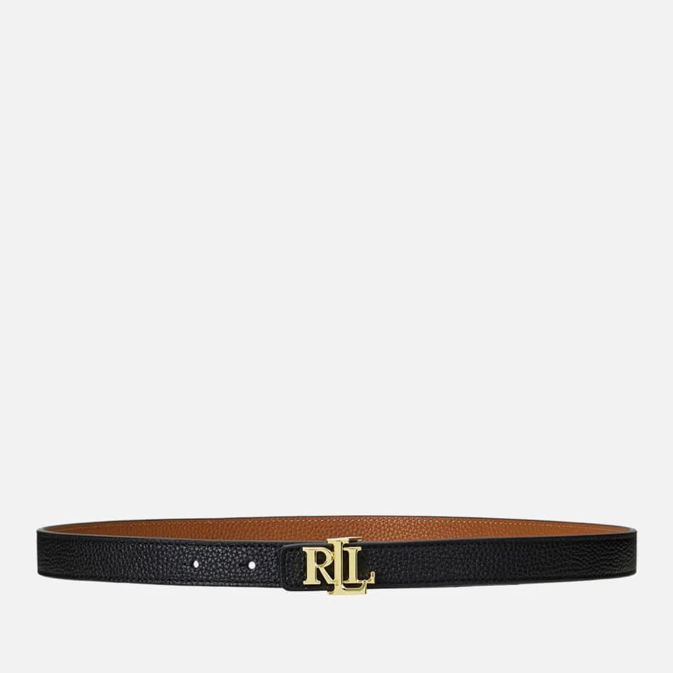 商品Ralph Lauren|Lauren Ralph Lauren Women's Reversible 20 Skinny Belt - Black/Lauren Tan,价格¥818,第1张图片