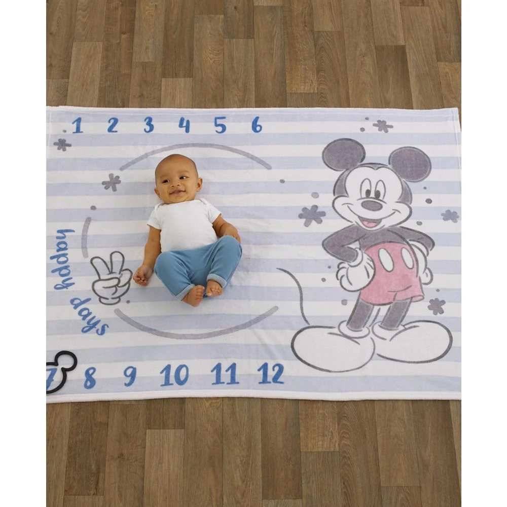 商品Macy's|Mickey Mouse Super Soft Milestone Baby Blanket Set, 2 Piece,价格¥619,第2张图片详细描述