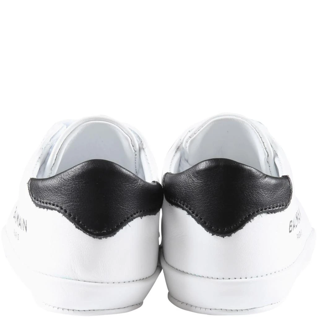 商品Balmain|Balmain White Sneakers For Babies With Black Logo,价格¥1612,第4张图片详细描述
