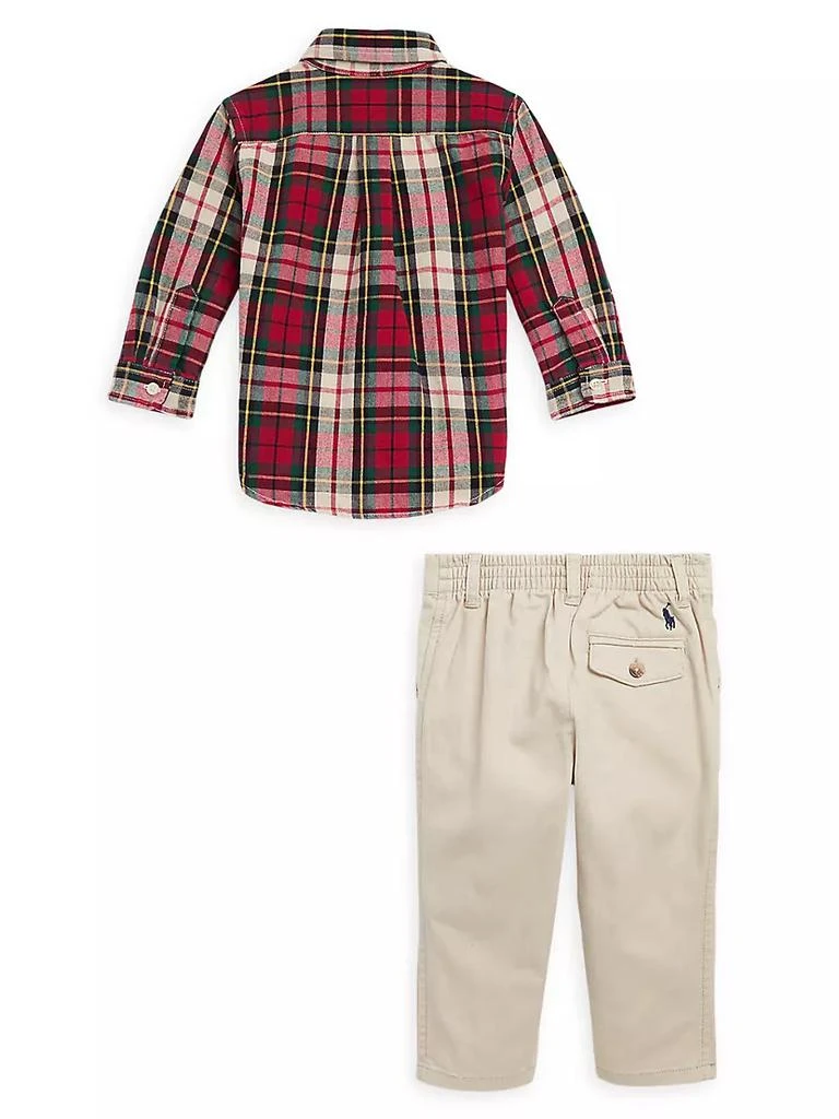 商品Ralph Lauren|Baby Boy's Plaid Polo Shirt & Pants Set,价格¥211,第2张图片详细描述