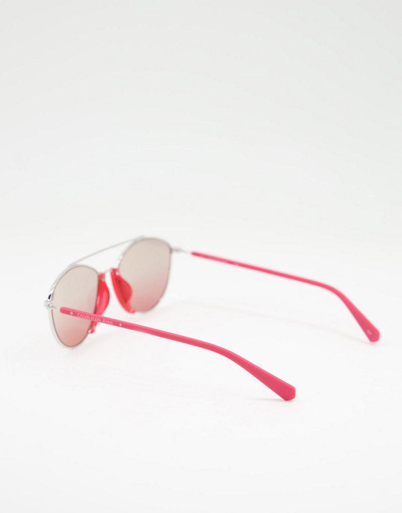 Calvin Klein Jeans fullrim sunglasses in pink商品第4张图片规格展示