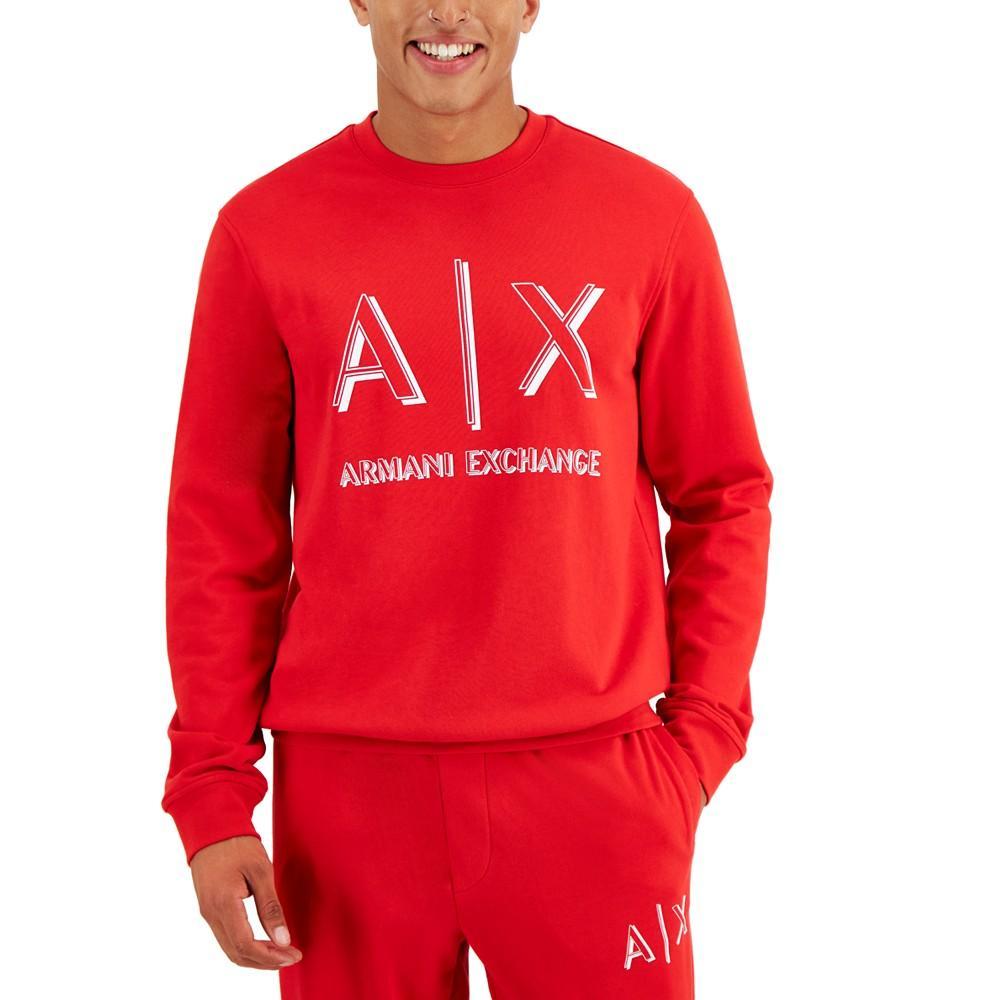 商品Armani Exchange|Men's Regular-Fit Icon Logo-Print Fleece Sweatshirt, Created for Macy's,价格¥706,第1张图片
