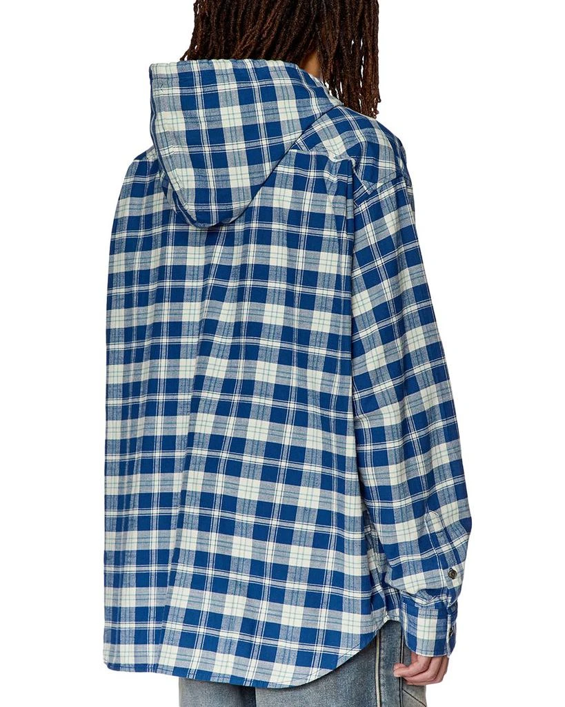 Plaid Long Sleeve Button Front Hoodie 商品