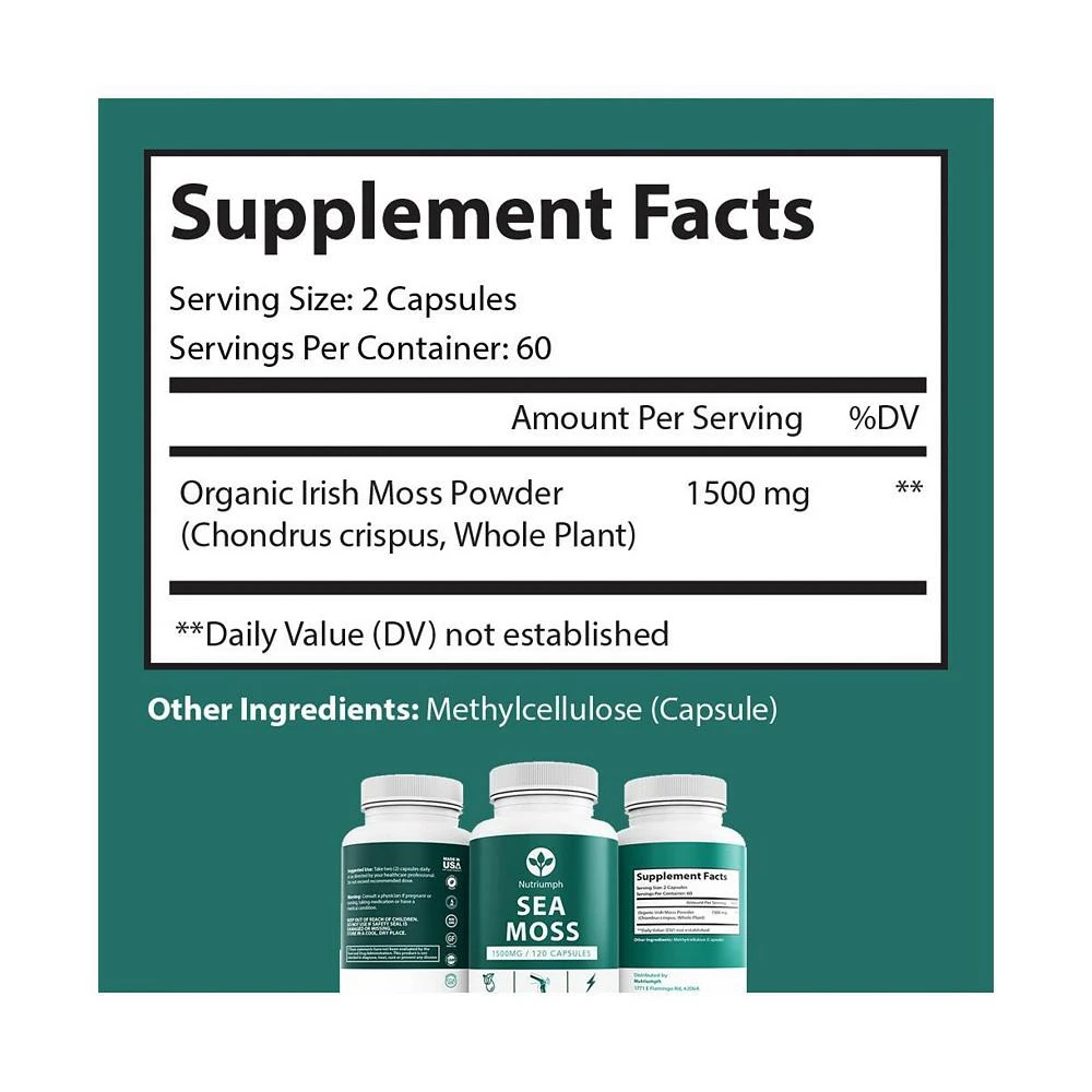 商品Nutriumph|SEA MOSS - Joint Support, Energy & Potent Antioxidant supplement | 120 capsules,价格¥149,第2张图片详细描述