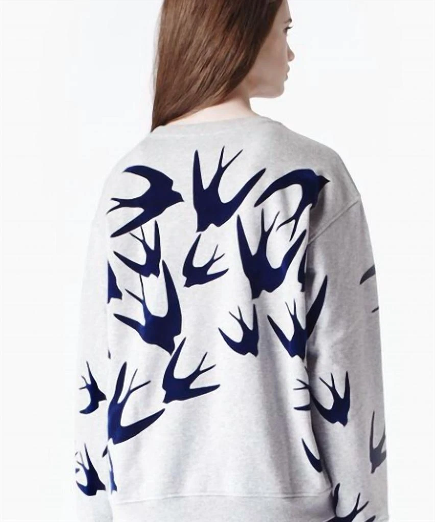 商品Alexander McQueen|Felt Swallow Sweatshirt In Grey,价格¥1598,第2张图片详细描述