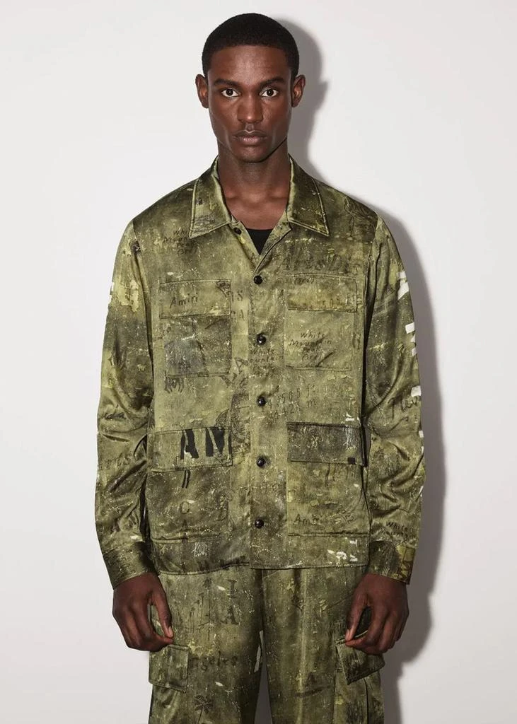 商品AMIRI|AMIRI Green Army Stencil M-65 Shirt,价格¥5515,第2张图片详细描述