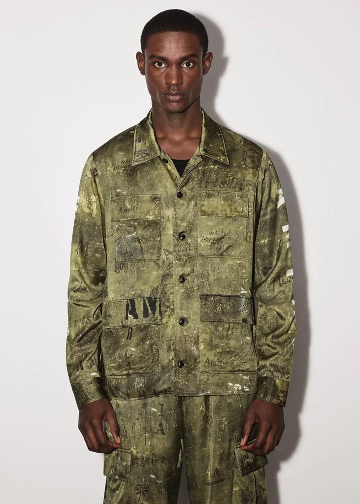 商品AMIRI|AMIRI Green Army Stencil M-65 Shirt,价格¥7143,第4张图片详细描述