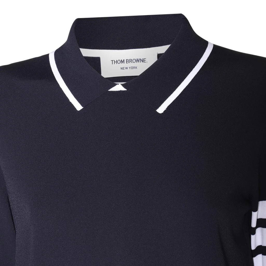 商品Thom Browne|Thom Browne 4-Bar Stripe Knitted Polo Jumper,价格¥4092-¥4340,第3张图片详细描述