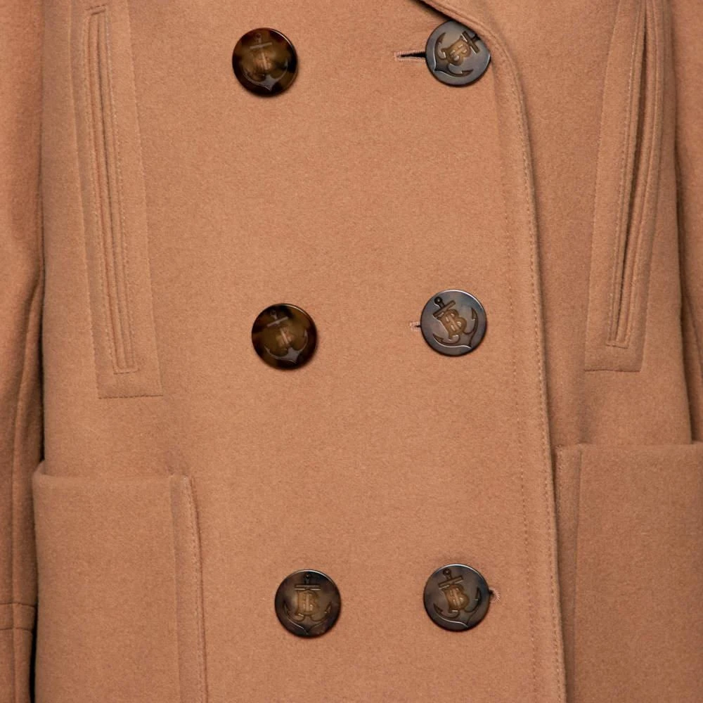 商品[二手商品] Burberry|Burberry Brown Wool & Mariner Printed Silk Blanket Detail Pea Coat S,价格¥4373,第4张图片详细描述