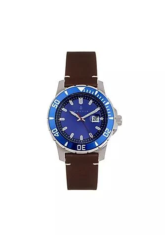 商品Nautis|Nautis Dive Pro 200 Leather Band Watch W Date,价格¥595,第1张图片