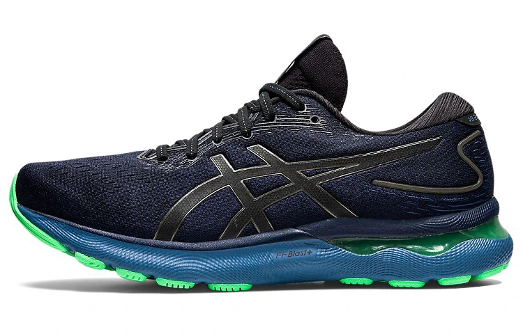 商品[国内直发] Asics|GEL-Nimbus 24 缓震 保护防滑耐磨透气回弹 中帮 马拉松跑步鞋 男款 海军蓝,价格¥967,第1张图片