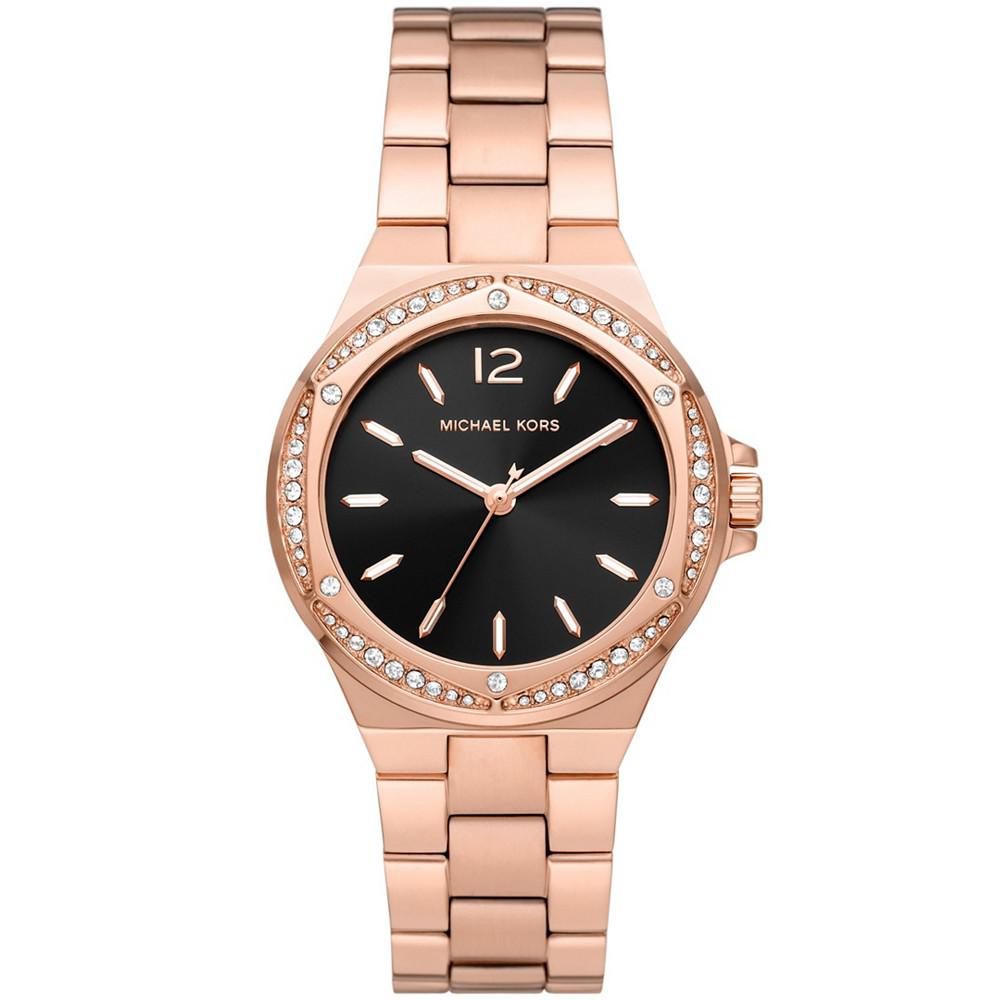 Women's Lennox Three Hand Rose Gold-Tone Stainless Steel Bracelet Watch 37mm商品第1张图片规格展示