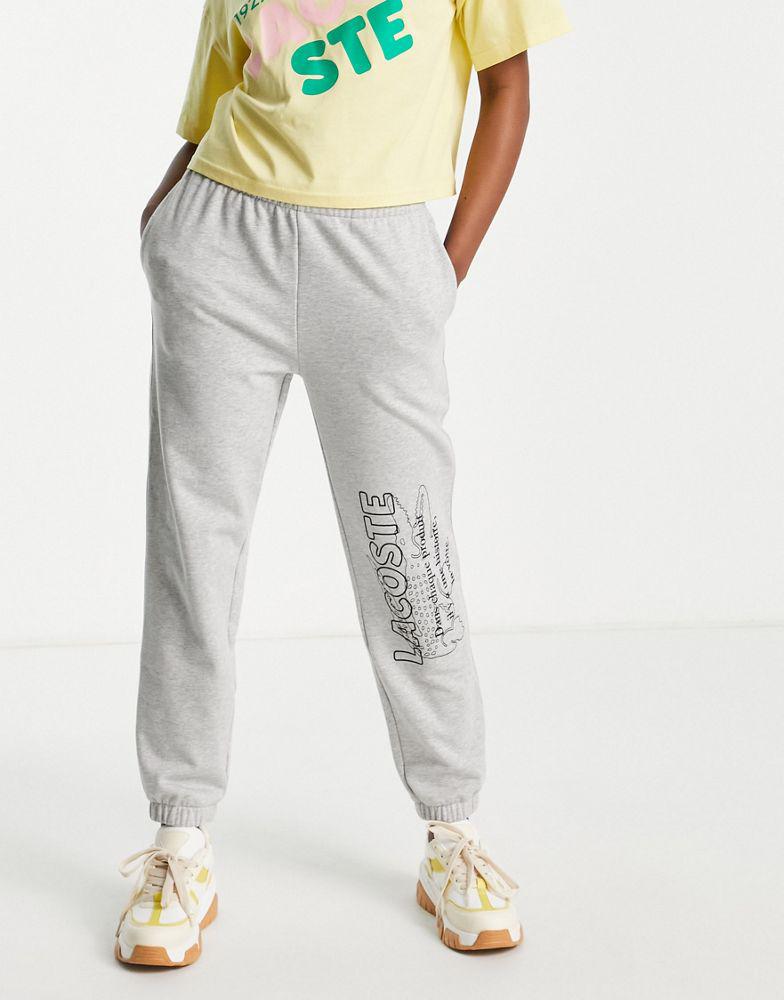 Lacoste printed logo joggers in grey商品第1张图片规格展示