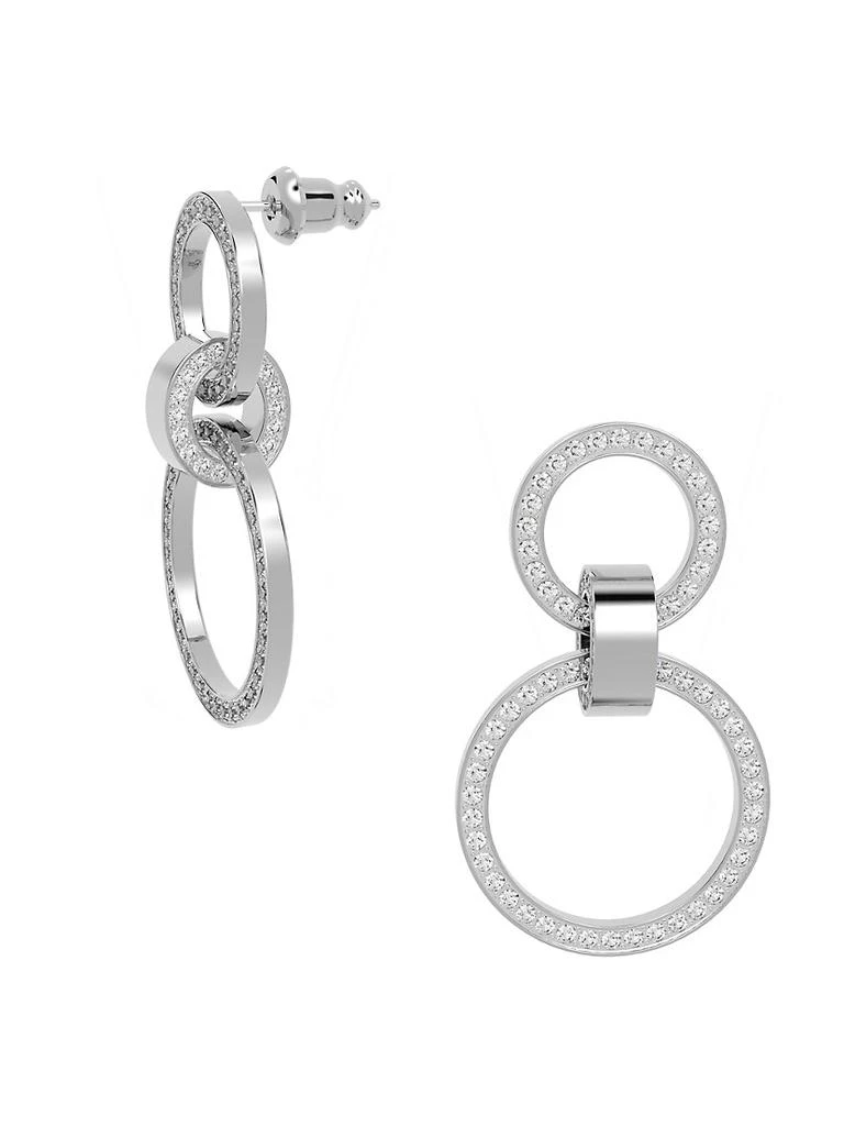 商品Swarovski|Hollow Rhodium-Plated Crystal Circular Drop Earrings,价格¥1462,第2张图片详细描述