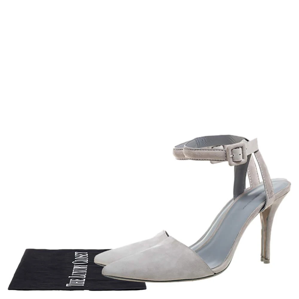 Alexander Wang Grey Suede Leather Lovisa Ankle Wrap Sandals Size 38.5 商品