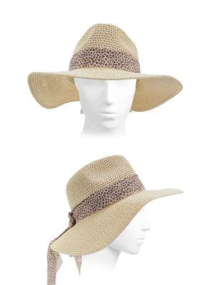 商品KENDALL & KYLIE|Resort Leopard-Print Band Panama Hat,价格¥198,第3张图片详细描述