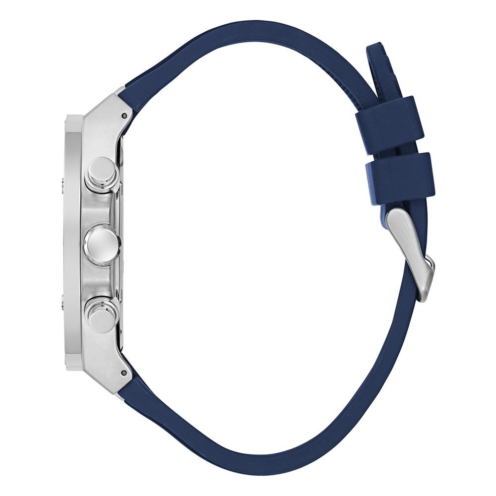 Men's Quartz Blue Silicone Strap Multi-Function Watch 46mm商品第2张图片规格展示