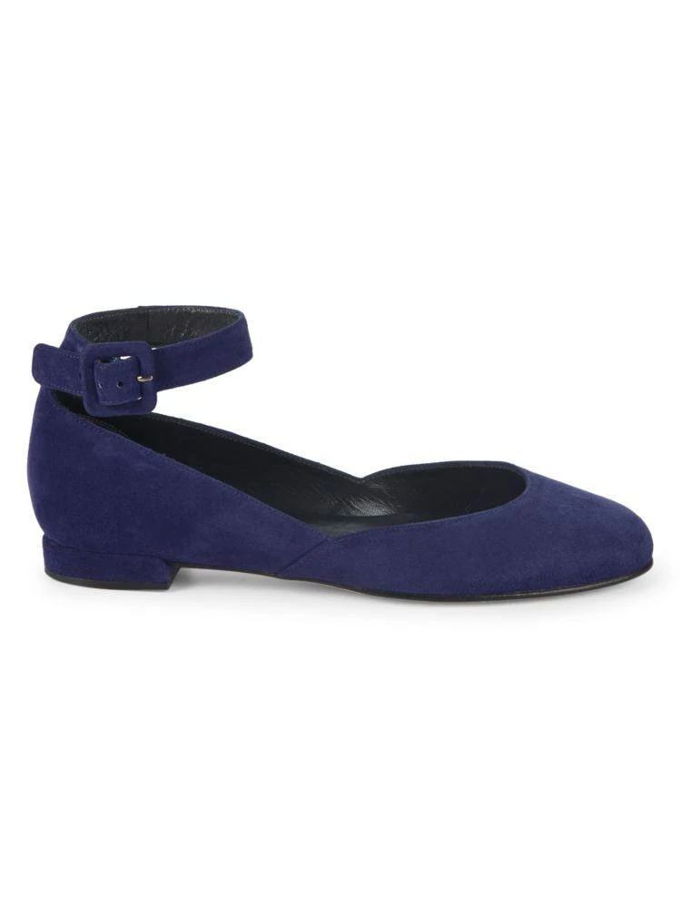 商品Stuart Weitzman|Domain Suede Ankle-Strap Flats,价格¥1262,第1张图片