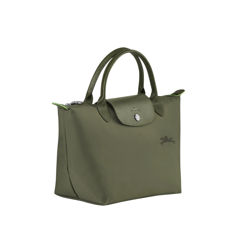 LONGCHAMP/珑骧 女士帆布银色五金按扣拉链开合小号手提包 商品