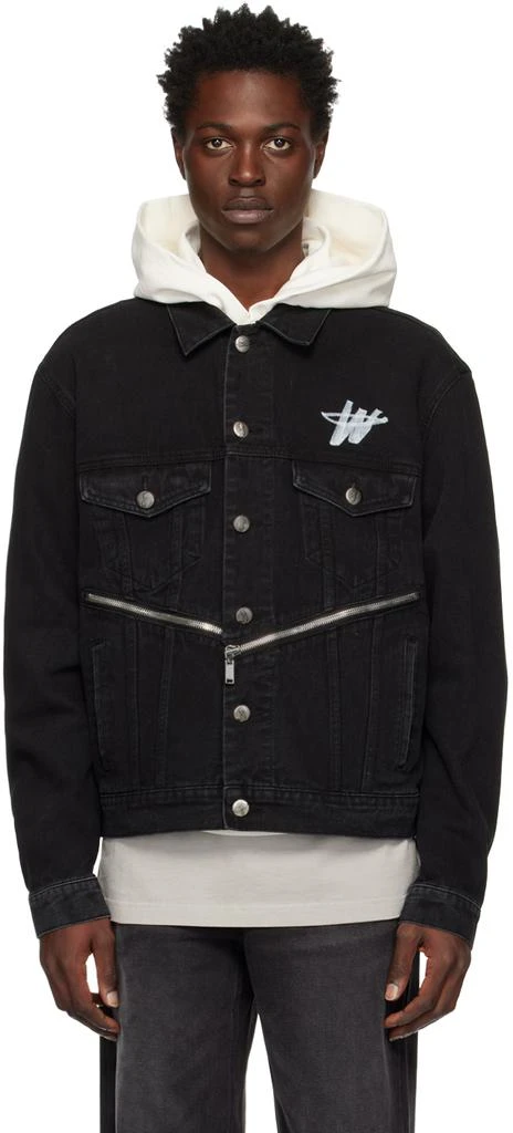 商品We11done|Black Zipper Denim Jacket,价格¥1401,第1张图片