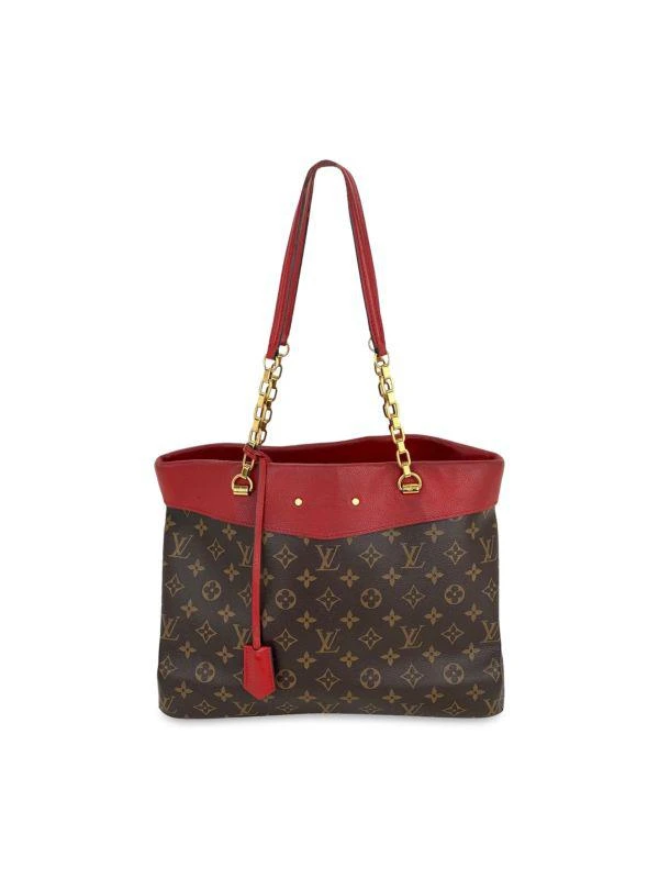 商品[二手商品] Louis Vuitton|Louis Vuitton Monogram Canvas Red Leather Pallas Shopper Hand Tote Bag Preowned,价格¥18515,第1张图片