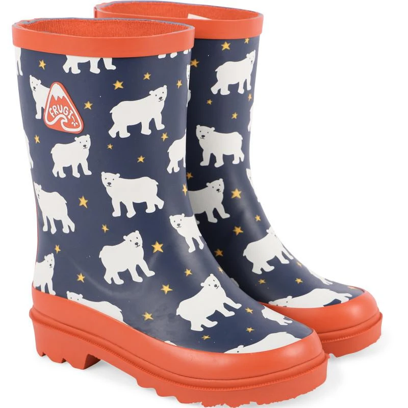 商品Frugi|Polar bears print rubber boots in navy and red,价格¥471,第1张图片