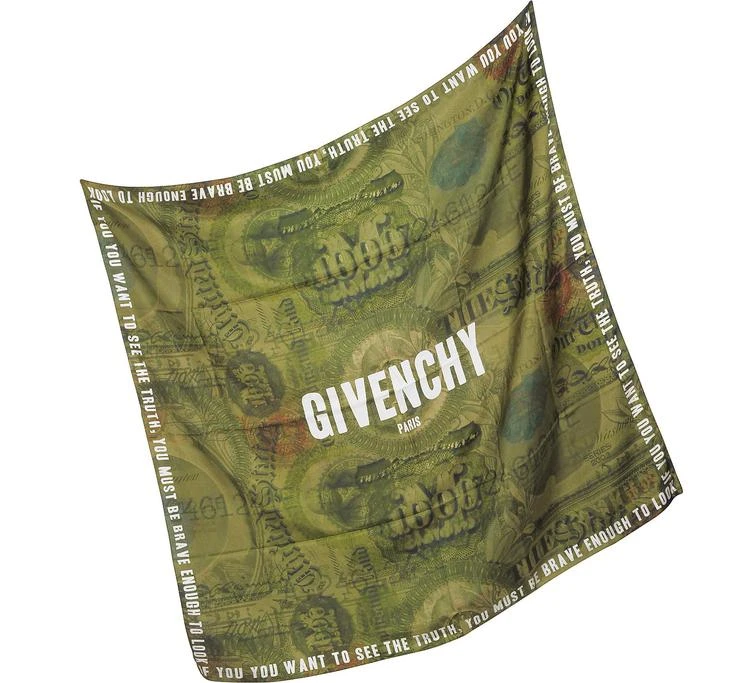 商品Givenchy|Givenchy Green Cotton and Silk Signature Wrap,价格¥1397,第2张图片详细描述