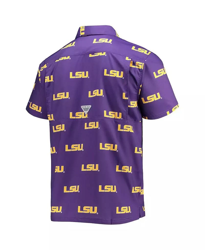 商品Columbia|Men's Purple LSU Tigers Super Slack Tide Omni-Shade Button-Up Shirt,价格¥367,第3张图片详细描述