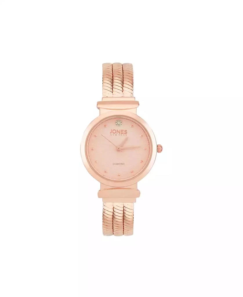 商品American Exchange|Women's Genuine Diamond Dial Rose Gold-Tone Tri-Band Analog Watch 40mm,价格¥244,第1张图片