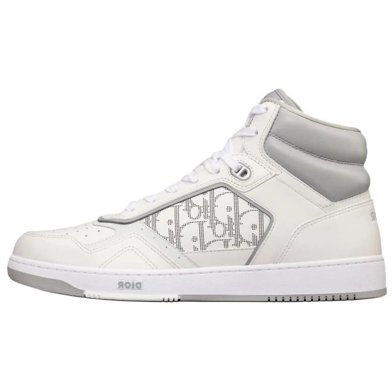 商品[国内直发] Dior|[预售3天]迪奥 B27 Oblique Galaxy 皮革 印花效果高帮 高帮 时尚板鞋 男款 白色,价格¥10806,第1张图片