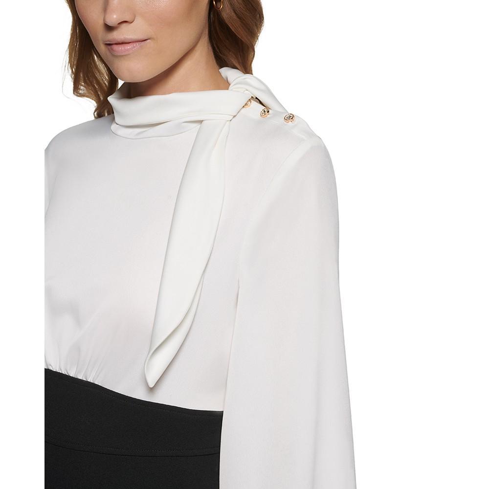 商品Karl Lagerfeld Paris|Women's A-Line Two-Tone Dress,价格¥1101,第6张图片详细描述