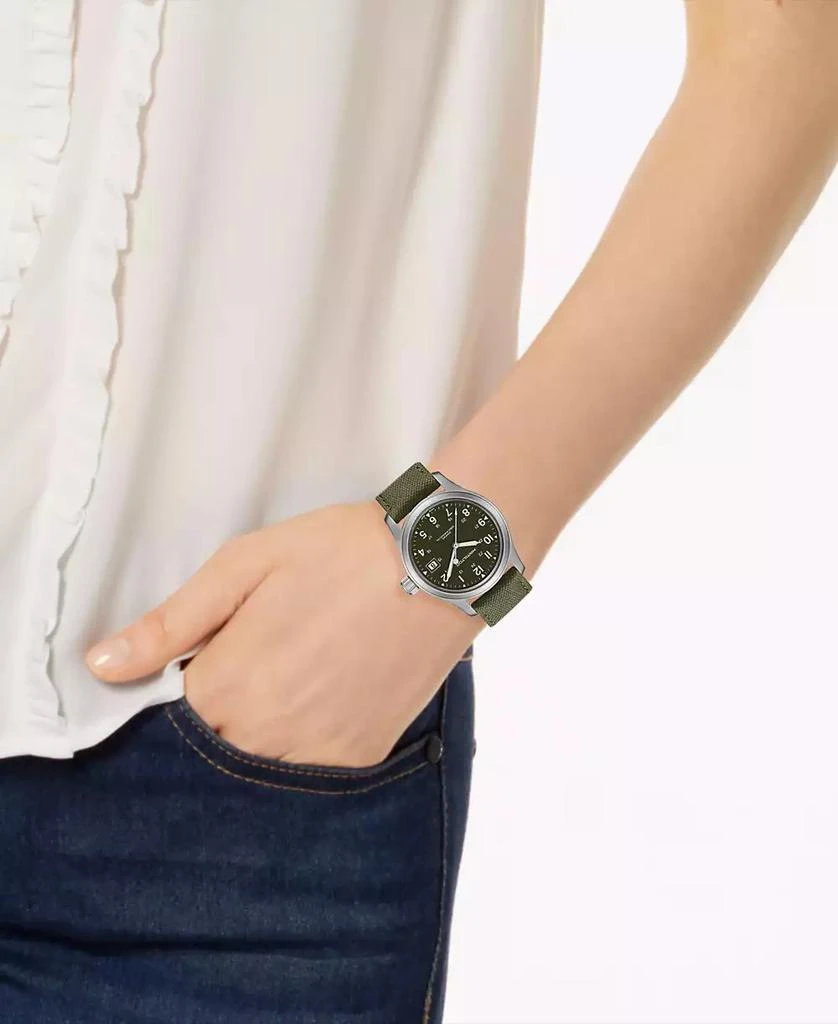 商品Hamilton|Unisex Swiss Mechanical Khaki Field Green Canvas Strap Watch 38mm,价格¥4514,第2张图片详细描述