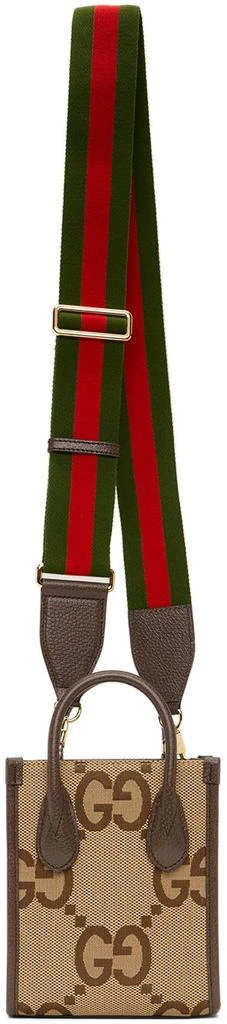 商品Gucci|驼色迷你 Jumbo GG 托特包,价格¥12772,第4张图片详细描述