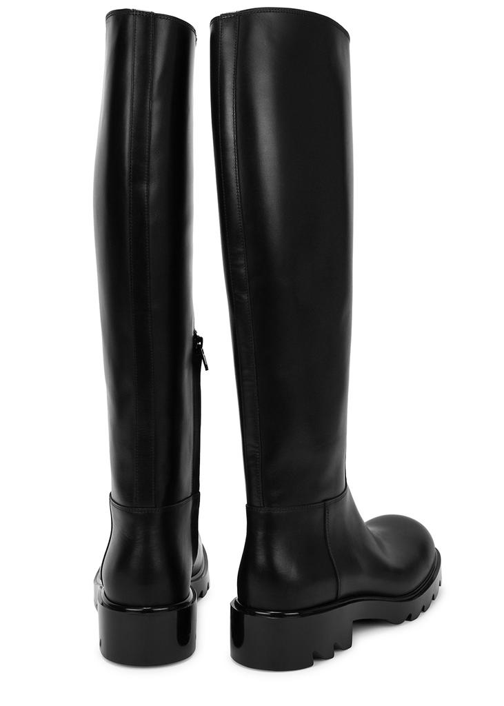 Strut black leather knee-high boots商品第3张图片规格展示