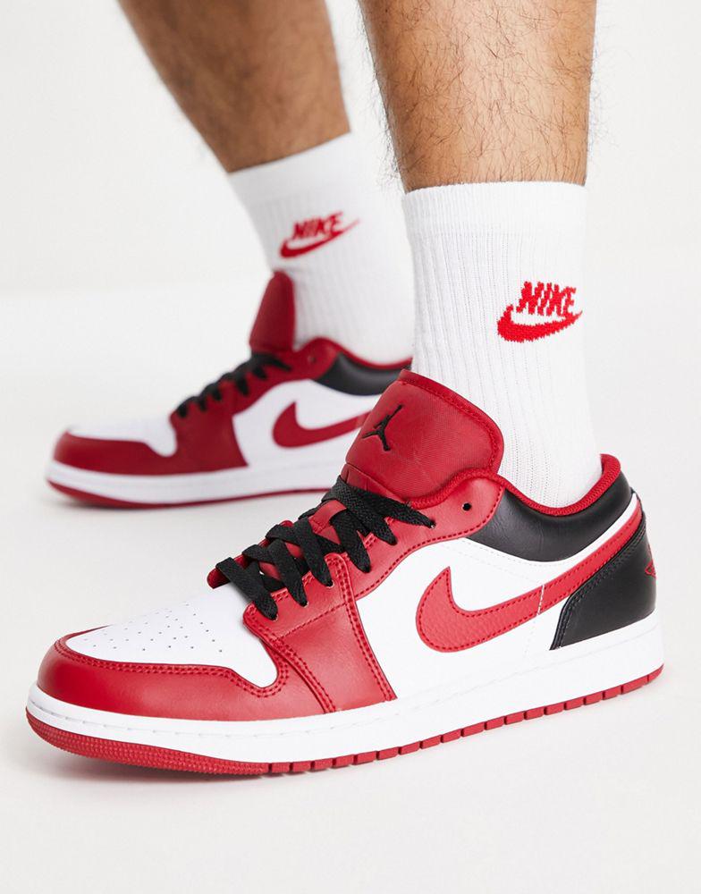 Air Jordan 1 Low trainers in red/white商品第1张图片规格展示