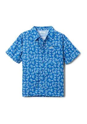 商品Columbia|Boys 6 7 Super Slack Tide Short Sleeve Camp Shirt,价格¥139,第1张图片详细描述