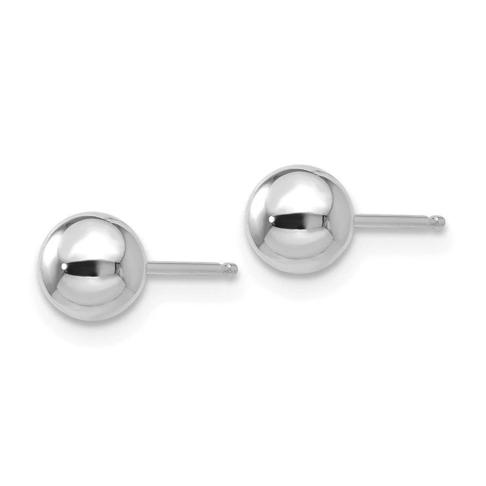 商品Jewelry|14k White Gold Polished 5mm Ball Post Earrings,价格¥339,第2张图片详细描述