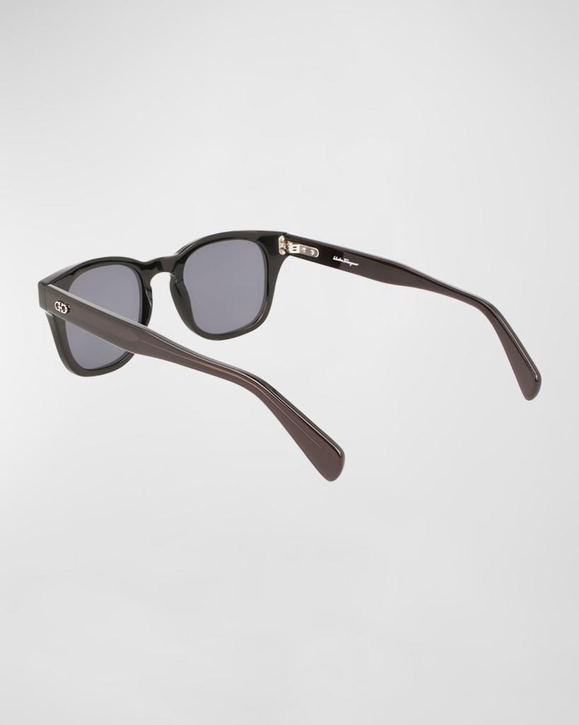 商品Salvatore Ferragamo|Men's Gancini Keyhole-Bridge Square Sunglasses,价格¥2389,第4张图片详细描述