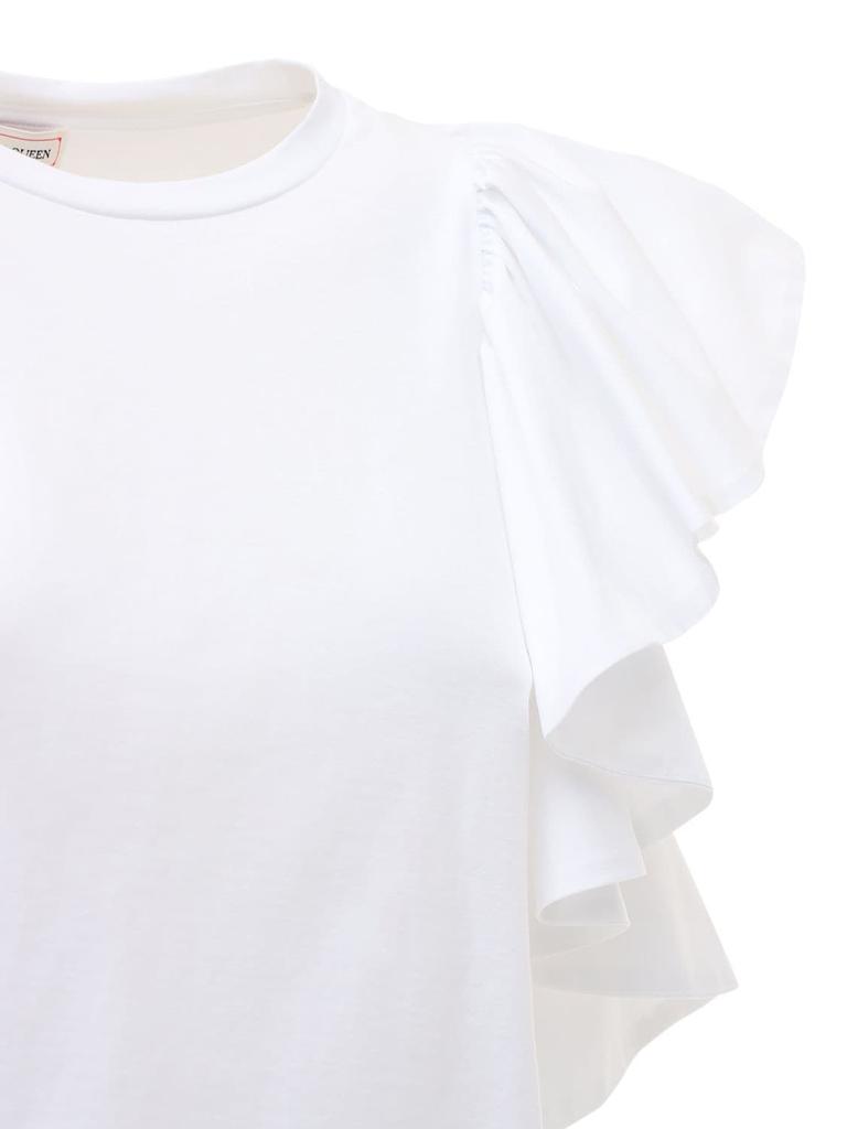 Cotton Jersey T-shirt W/ruffled Sleeves商品第3张图片规格展示